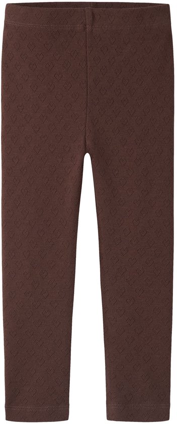 Bruine legging met hartjespatroon.
