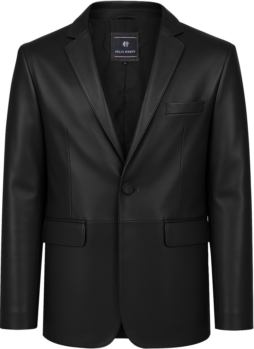 Felix Hardy Leren Blazer Heren Zwart - S