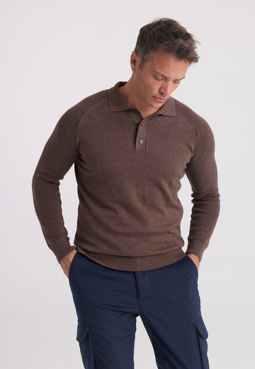 Felix Hardy Trui Met Polokraag - 100% Katoen Heren Bruin - Xl