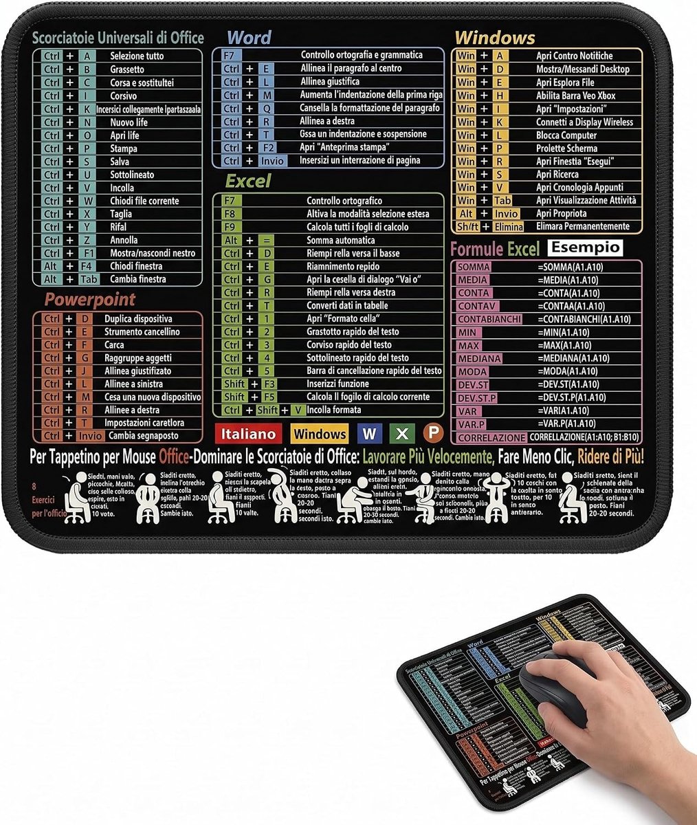 Mouse Pad Zwart 25 x 30 cm, Desk Mat met Gestikte Randen, Antislip Onderkant, Ideaal voor Productiviteit en Precisie, Comfortabele Soft Surface