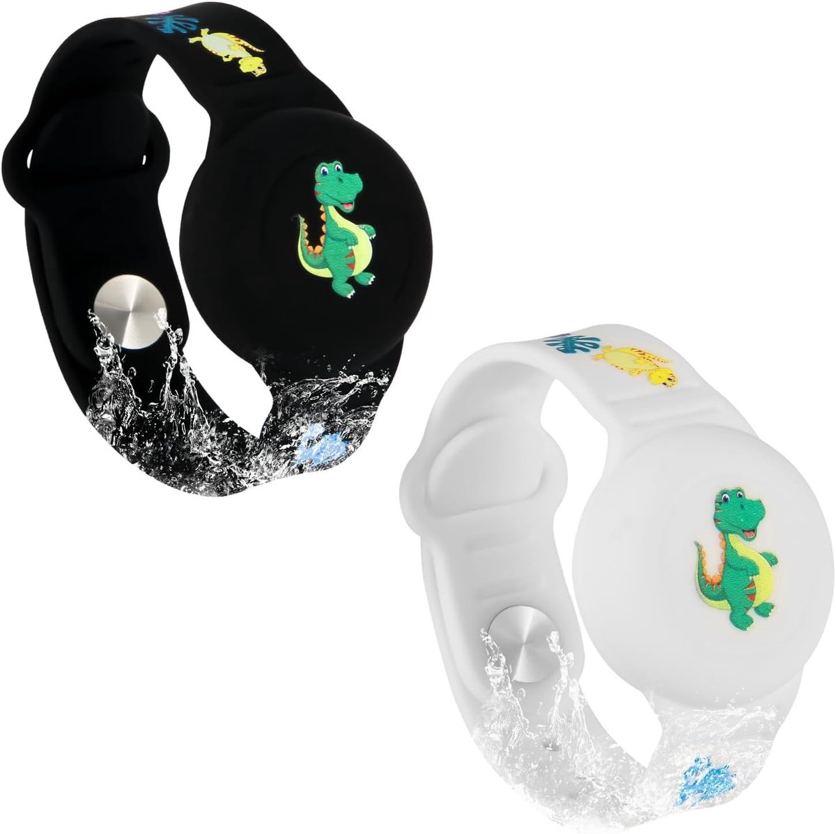 Verstelbare Polsband voor Kinderen met Dinosaurusschema, Geschikt voor AirTag en GPS Tracker, Ideaal voor Peuters en Kinderen, Perfect voor Koffers en Reizen