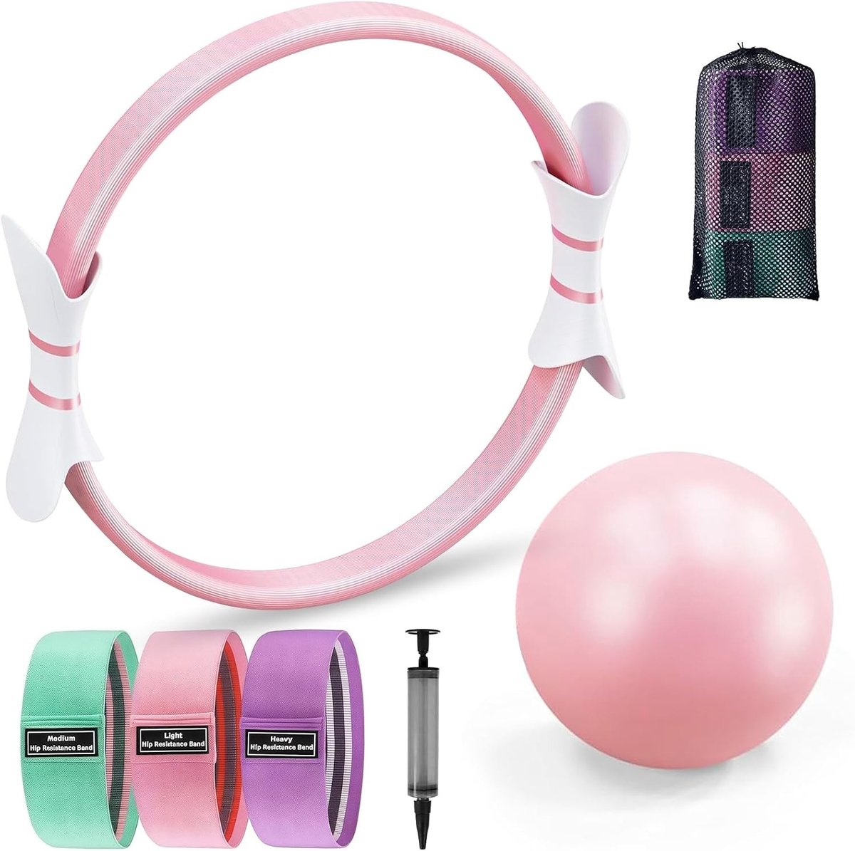 Complete Pilatesset met Pilatesring en Yogabal - Ideaal voor Thuisworkouts en Fitness Accessoires