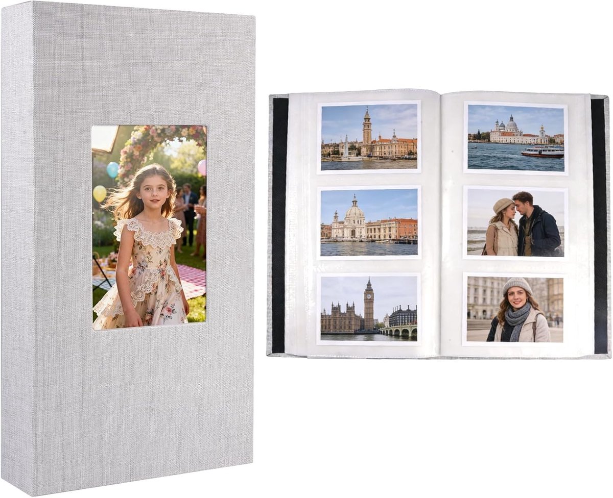 Fotoalbum voor 300 foto's, 10 x 15 cm, linnen afwerking, perfect voor huwelijks- en gezinsherinneringen