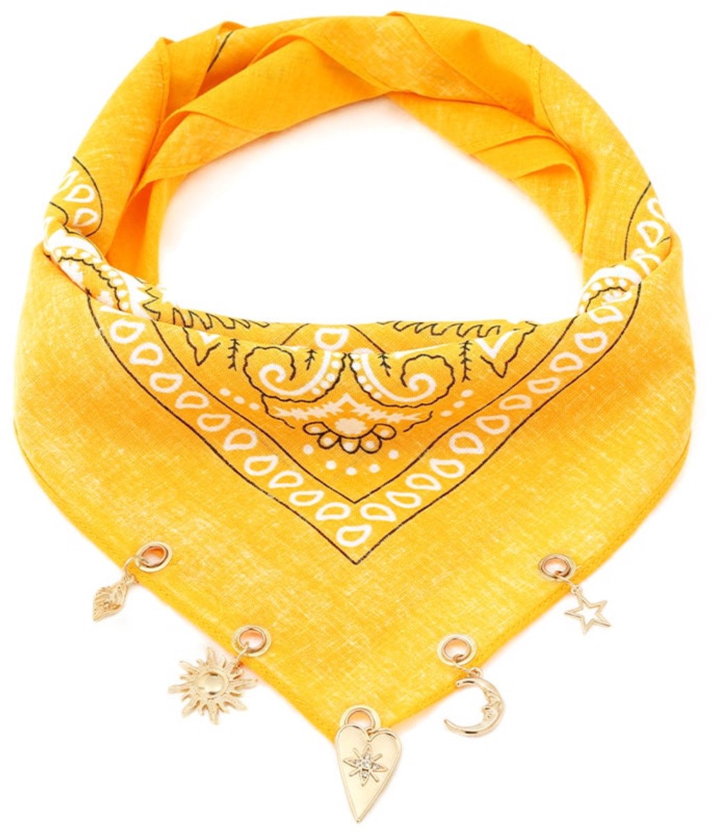 Zomersjaals met paisley-patroon, klassiek katoen, dagelijkse accessoires - Geel