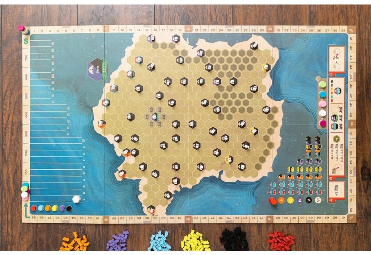 Capstone Games - Ride the Rails France & Germany Expansion - Double-sided Expansion Map for Ride the Rails - ShopVlot