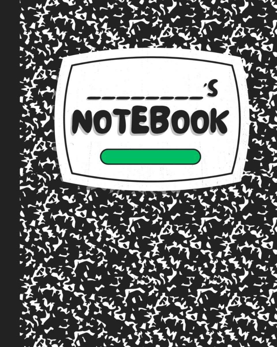 Black & White Composite Notebook: Wide Ruled - ShopVlot