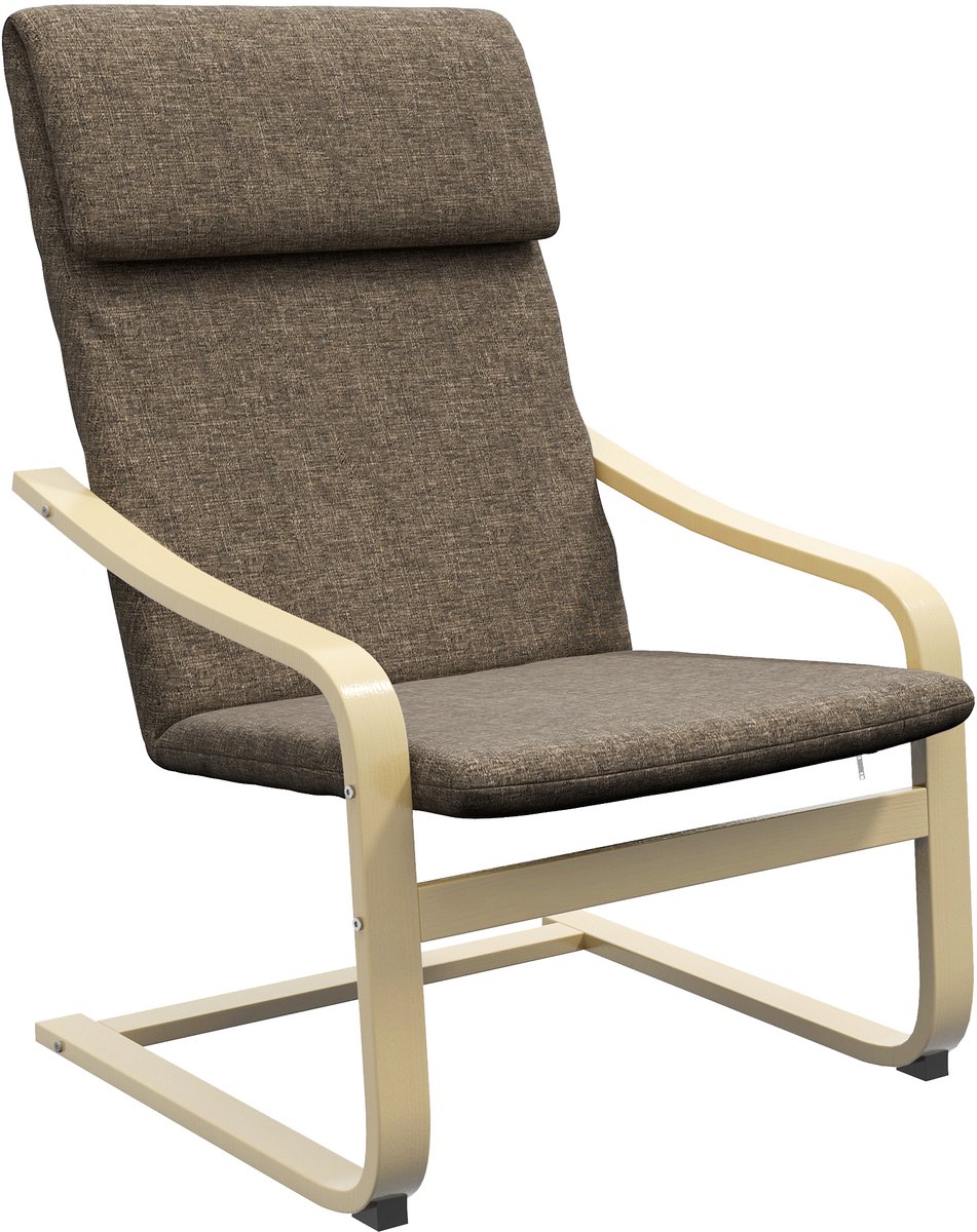 Homcom Fauteuil met armleuningen en hoofdsteun - Relaxstoel - Accentstoel - Bruin Braun
