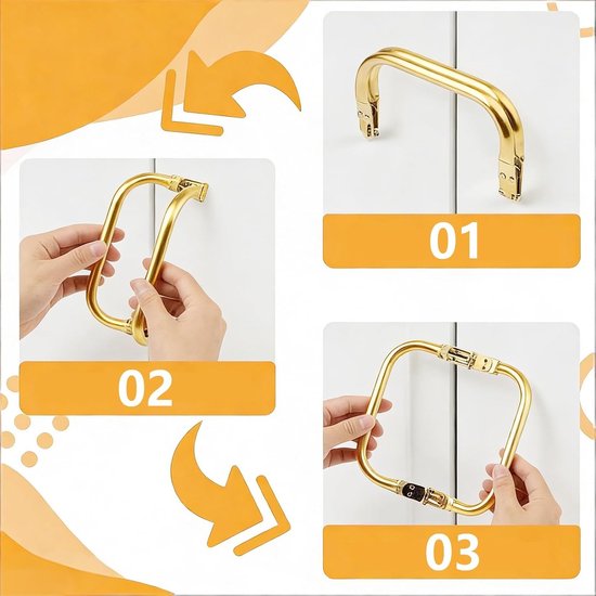Set van 4 Tasframes voor DIY Tassen, 16cm, 18cm, 20cm en 22cm, Aluminium Tassteunen, Rechthoekige Frames voor Clutch en Portemonnees — afbeelding 2