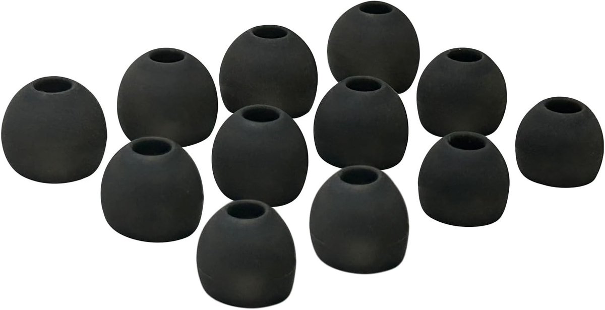 Zachte Silicoon Oorkussens voor Draadloze Oordopjes, Vervangende Oorkussens, 3 Maten, 6 Paar (Zwart)