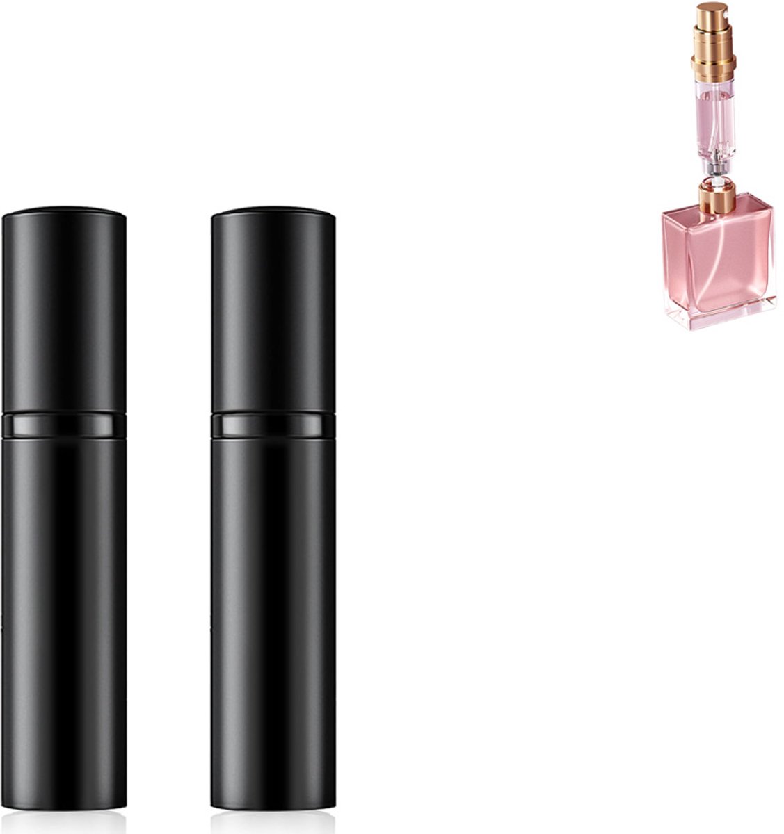 parfumflesjes- Mini parfumflesjes- parfumflesje navulbaar-parfum verstuiver-parfum verstuiver navulbaar-parfum verstuiver 5 ml-Parfumverstuive-Navulbare Parfumfles- Reisfles-Parfumverstuiver-Reisparfumhouder -Voor reizen, uitgaan-Zwart