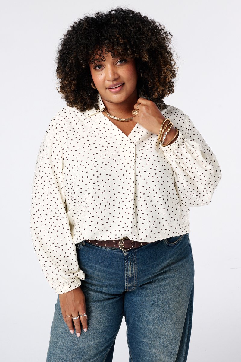 MS Mode Blouse Blouse met polka dot