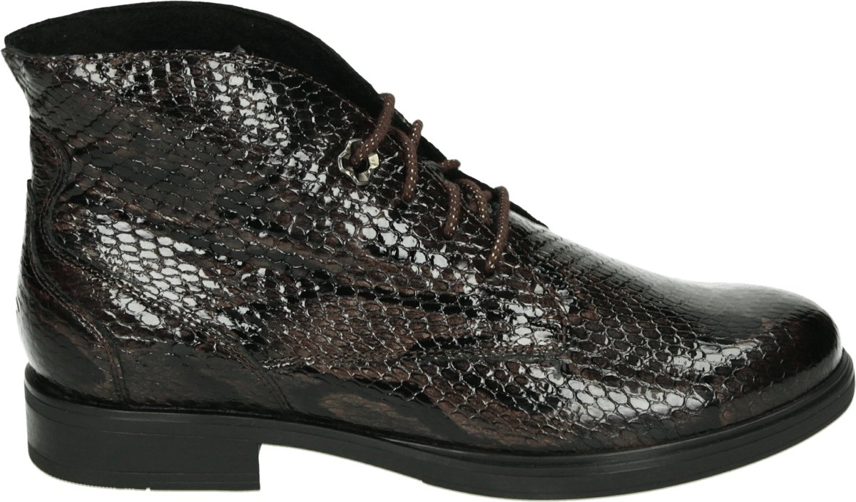 Durea - 9840 G - Hoge sneakersVeterbootsDames veterschoenenDames sneakersHalf-hoge schoenen - Kleur: Bruin - Maat: 39