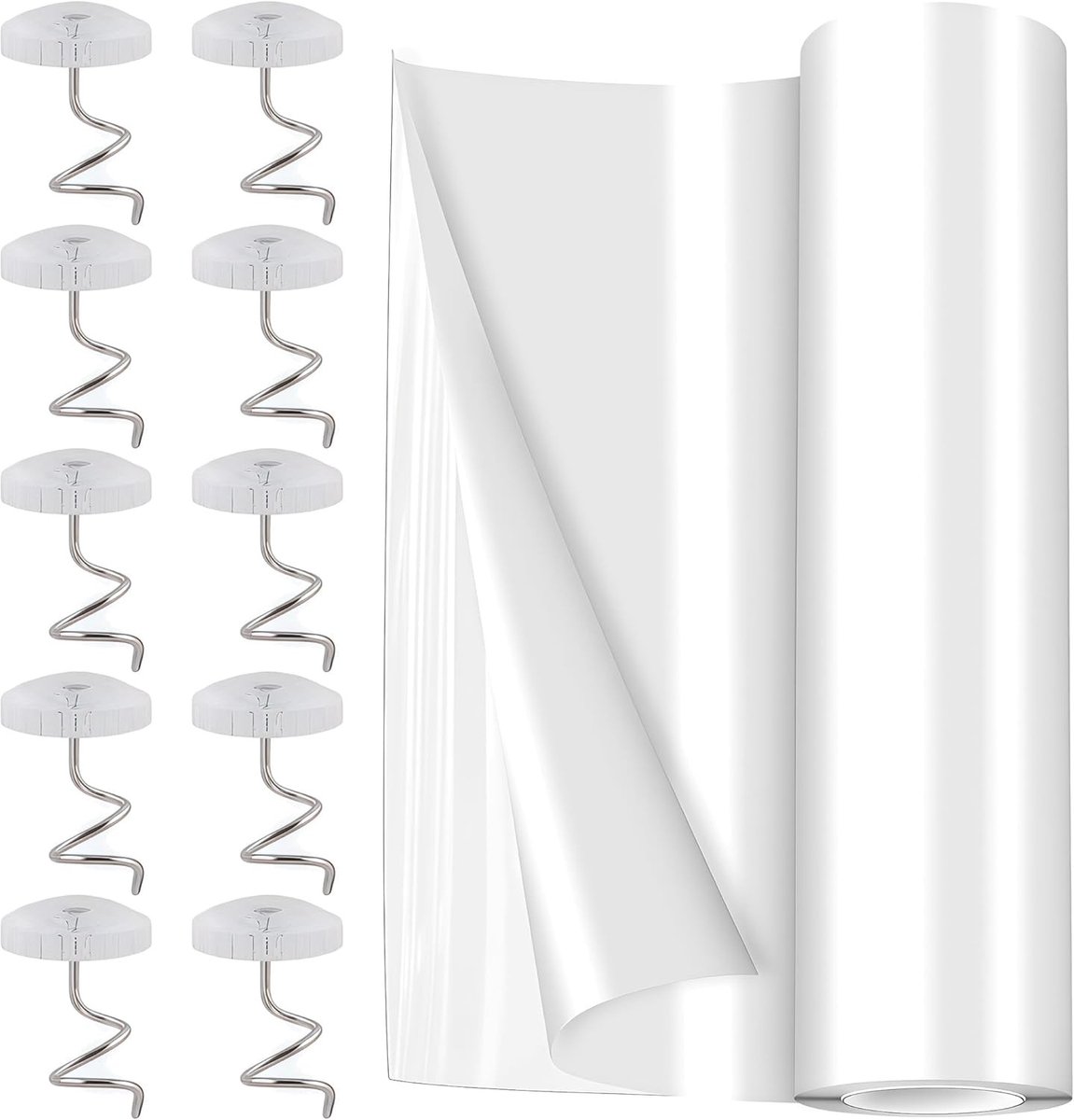 Zelfklevende Krabfilm voor Katten, Bescherming voor Meubels en Wanden, Transparant 20 cm x 3 m met 10 Draaiende Liften, Ideaal voor Krabpreventie en Meubelbescherming