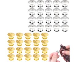 40 Pin Clasps voor Broches en Insignes, Lockable Vervangende Pin Backs in Goud en Zilver voor DIY Sieraden, Kleding en Tassen, 10mm Formaat