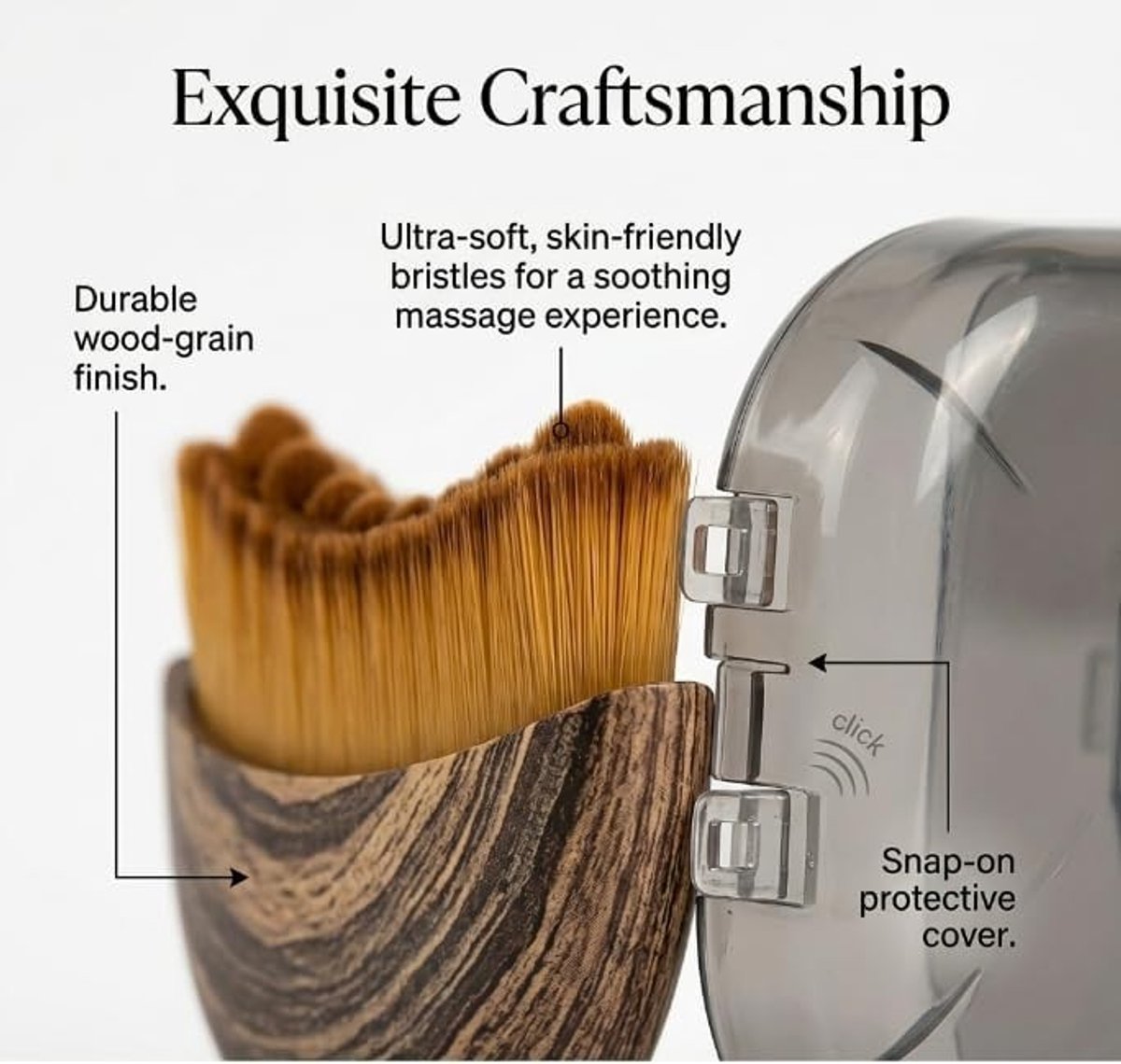 Zachte lymfatische borstel voor gezicht en kaak - ideaal voor massage, lymfedrainage en huidverzorging met opbergdoos