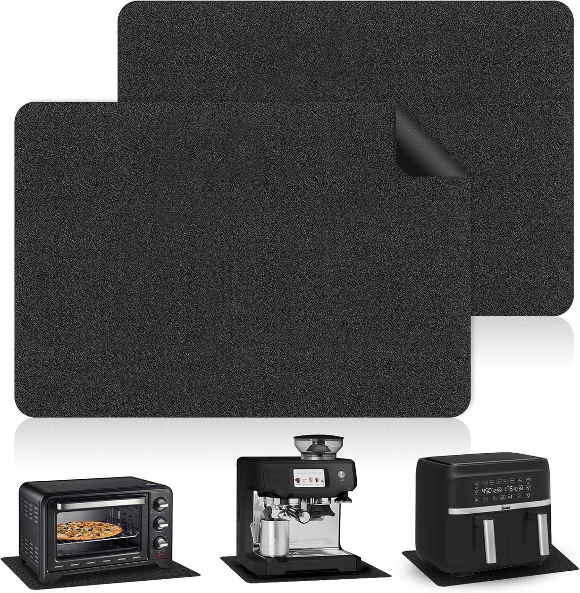 Hittebestendige Airfryer Onderlegger 44 x 30 cm - Vuurvaste Mat voor Koffiezetapparaat en Keuken Werkblad - Silicone Bescherming tegen Hitte en Vlekken