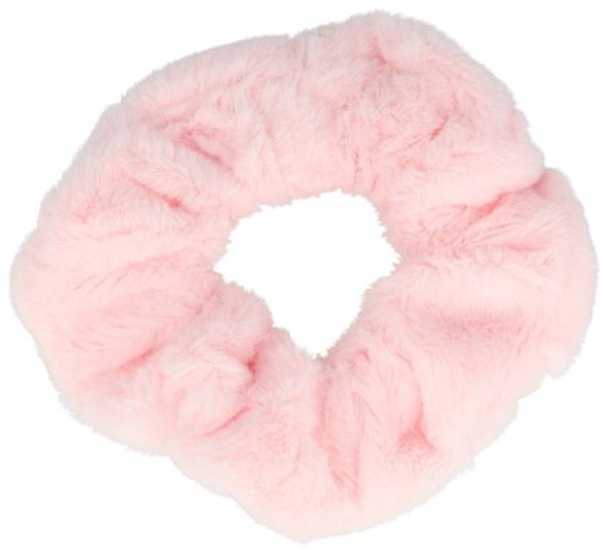 Haarsoires Haarelastiek Scrunchie – Basic – Teddy Stof – Roze - Haarkrinkel - Haar Elastiek met Stof - Zacht & Haarvriendelijk