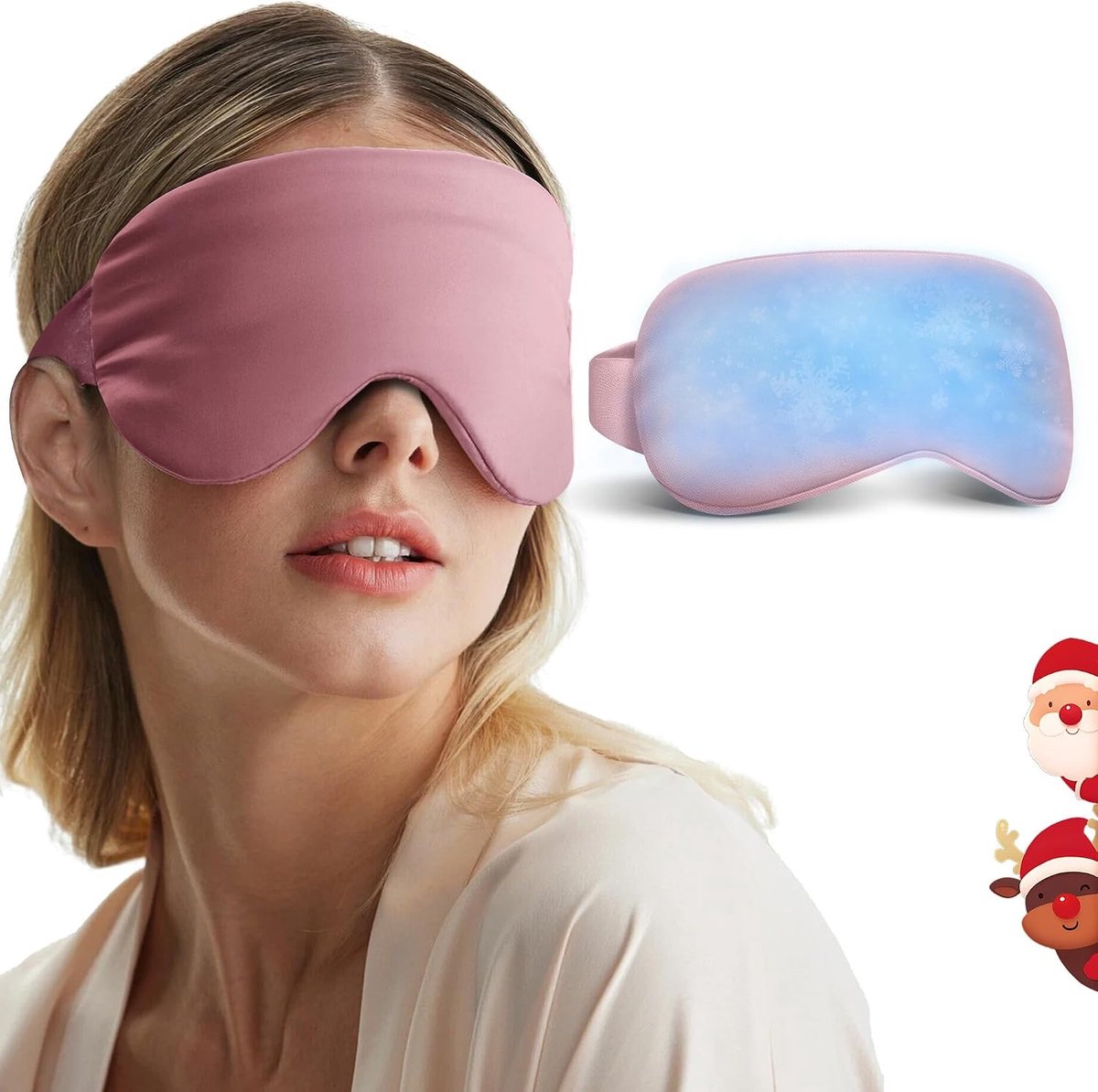 Verkoelend Oogmasker - Roze - Herbruikbaar Koelmasker voor Hoofdpijn en Vermoeidheid - Geschikt voor Iedereen