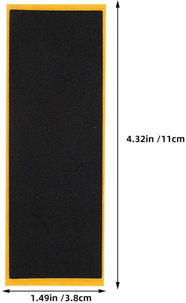 Vingerskateboard Grip Tape - Zwart - 11 x 3,8 cm - Antislip Schuimrubberen Tape - Voor Vingerboards en Skateboard Accessoires
