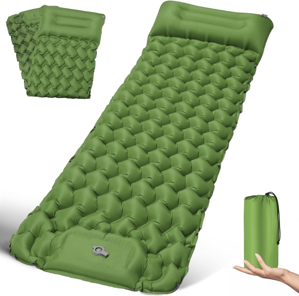 Camping Mat - Groen - 200 x 68 cm - Zelfopblazende Slaapmat - Voor Volwassenen