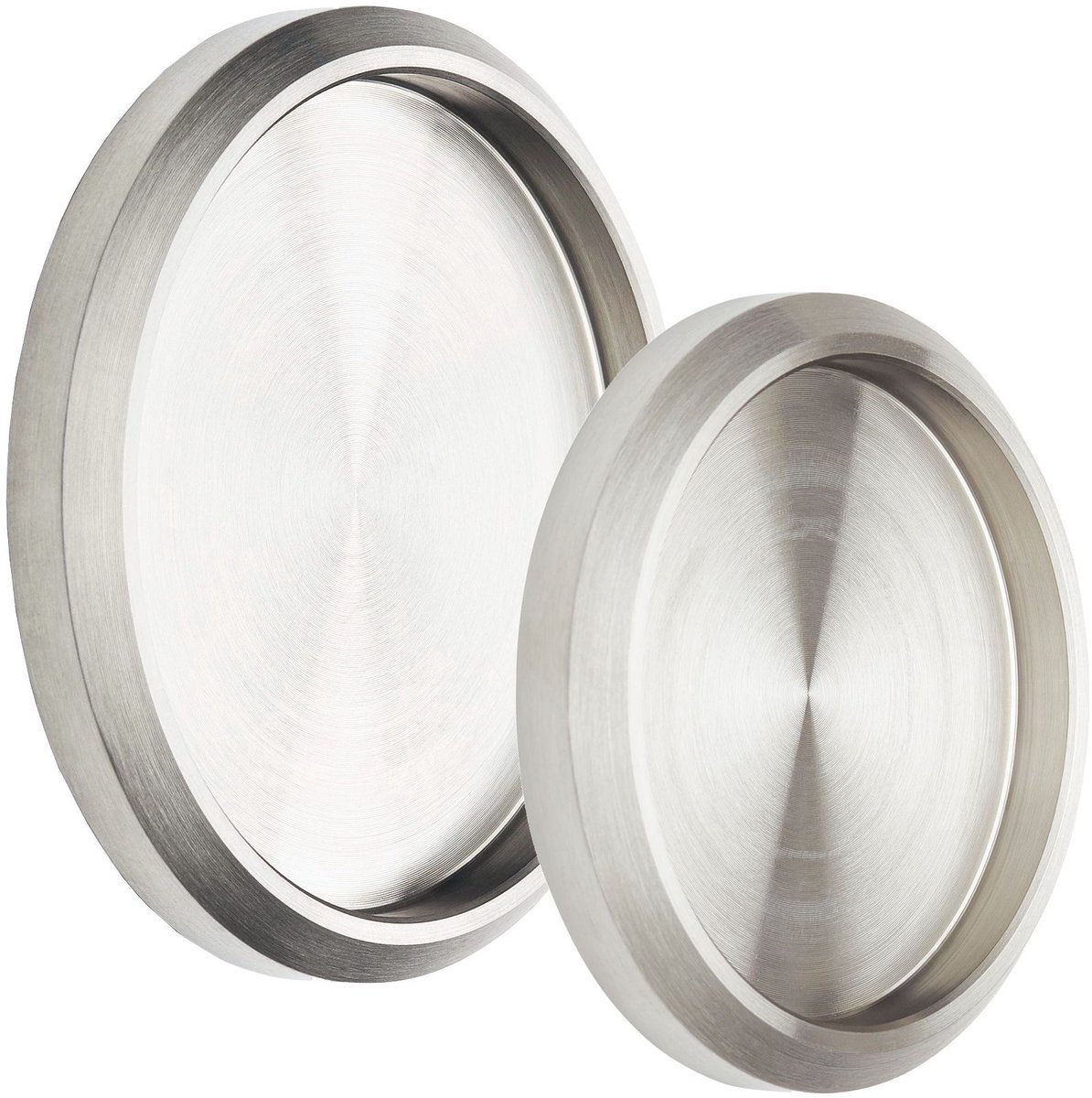 Schuifdeur‑greep Mila ⌀ 58 mm – RVS geborsteld – voor glazen deuren – zelfklevend met 3M VHB set 2 stuks