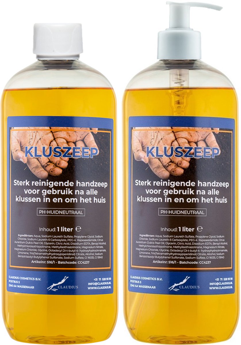 Kluszeep 1 liter - set van 2 stuks - met gratis pomp - Voordeelverpakking