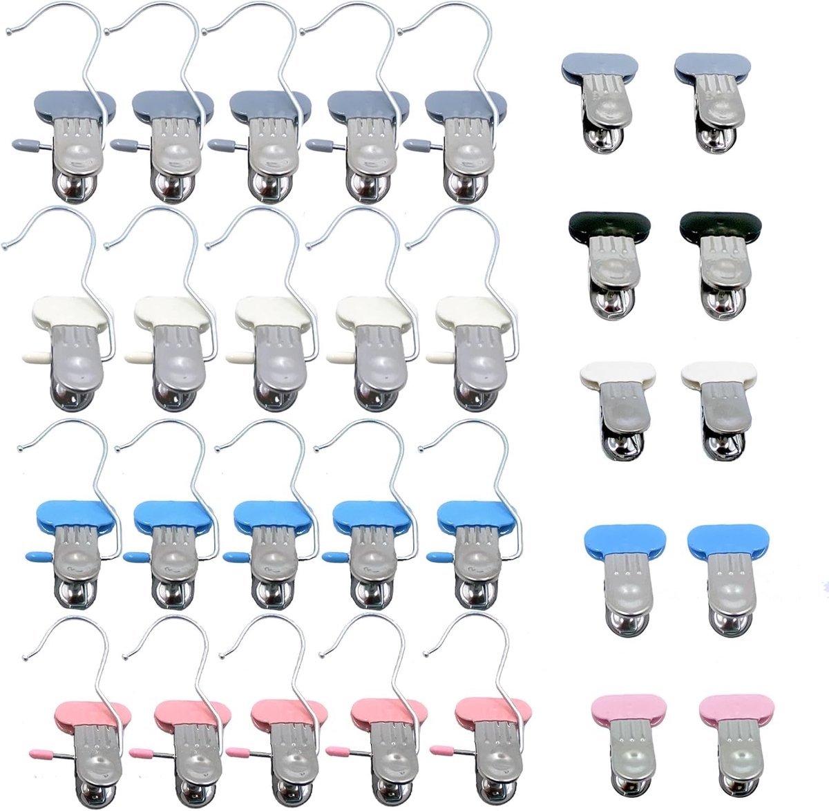 Knijphangers - Multicolor - 20 stuks - Draaibaar Design - Voor Kleding en Huishouden