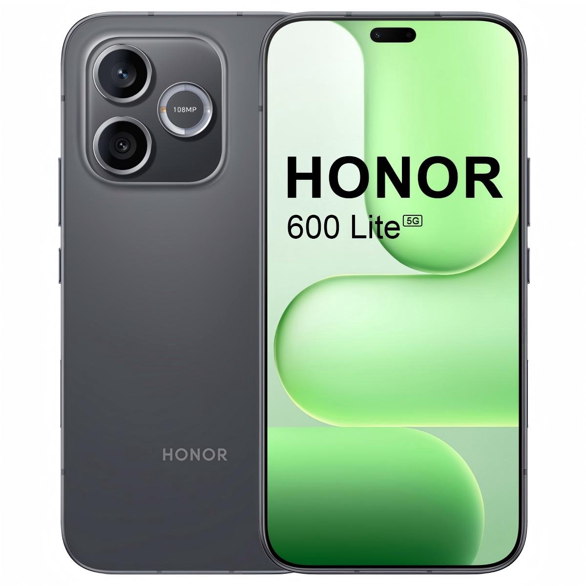 HONOR 600 Lite 5G Smartphone – 6.6" AMOLED 120Hz – 108MP Camera – 8GB RAM 256GB Opslag – Zwart