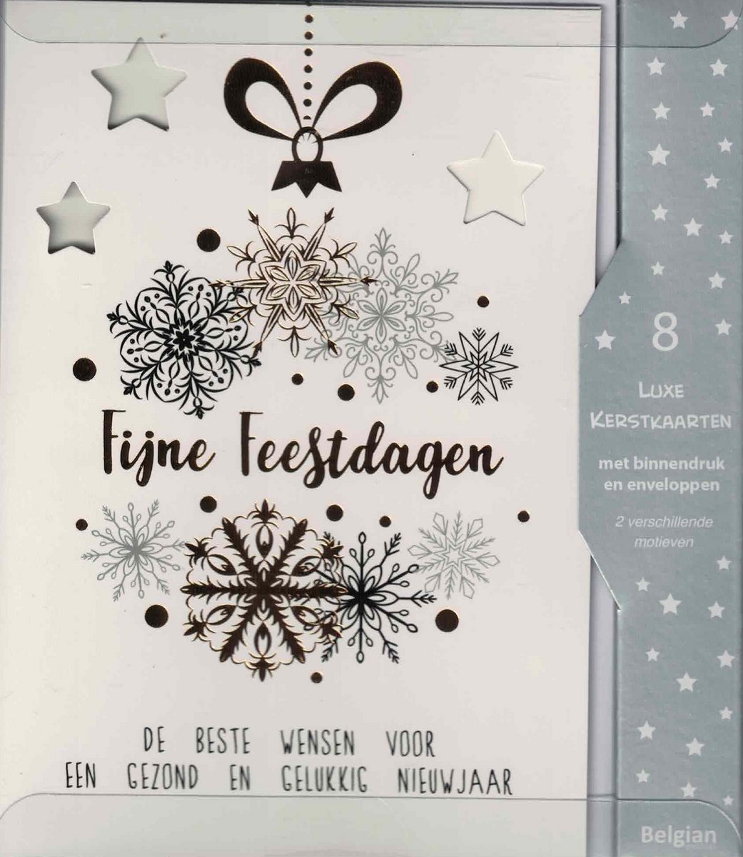 Wenskaarten - kerstkaart - set van 8 - 8 luxe kerstkaarten - 2 x 4 luxe kerstkaarten met envelop