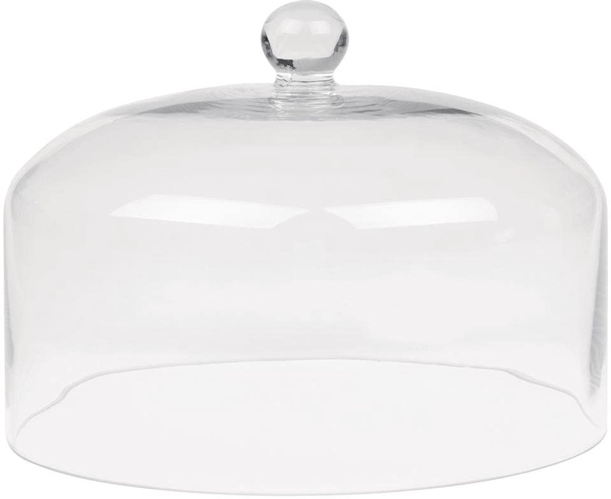 Famanu – Glazen taartplateau met koepeldeksel, 285(ø) x 200(h) mm, helder glas, beschermt taarten en scones