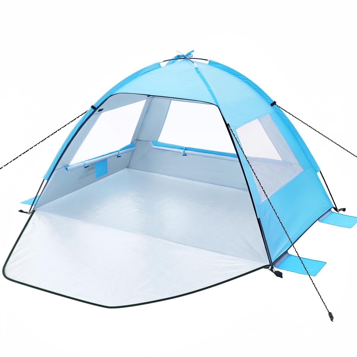 Famanu – Strandtent, draagbare strandtent met zonwering en windbescherming, tent met UV-bescherming 50+, campingtent voor strand en tuin, blauw, 215 x 135 x 120 cm