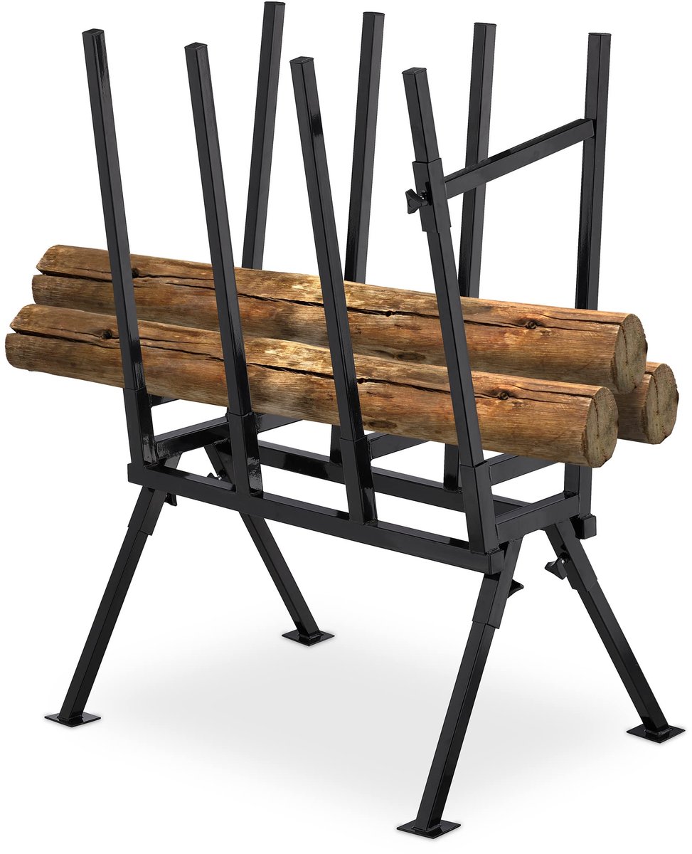 Famanu – Zaagbok van robuust staal, tot 400 kg belastbaar, verstelbaar, : ca. 107 x 81 x 53 cm, zwart