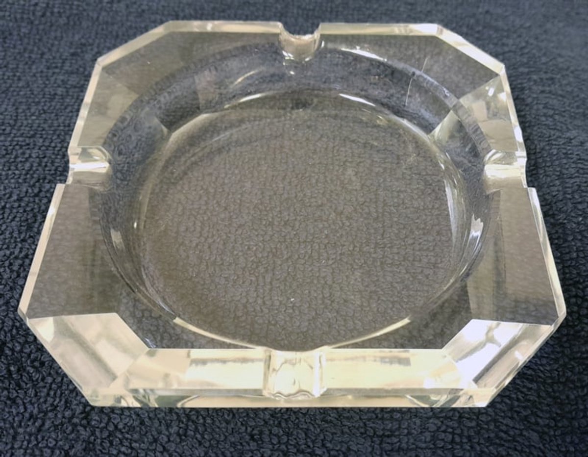 Asbak - Glas - 6 hoek - 10x10cx2m. - Ø11.5cm - Hoogte 2 cm
