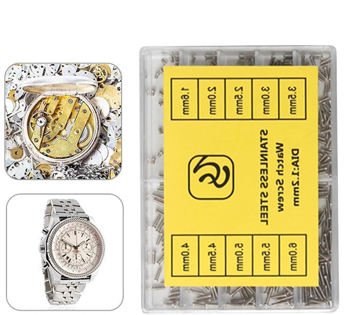 Kleine Schroeven - Reparatieset Horloge - Precisie Reparatie - Koolstofstaal - 500 stuks - Zilver