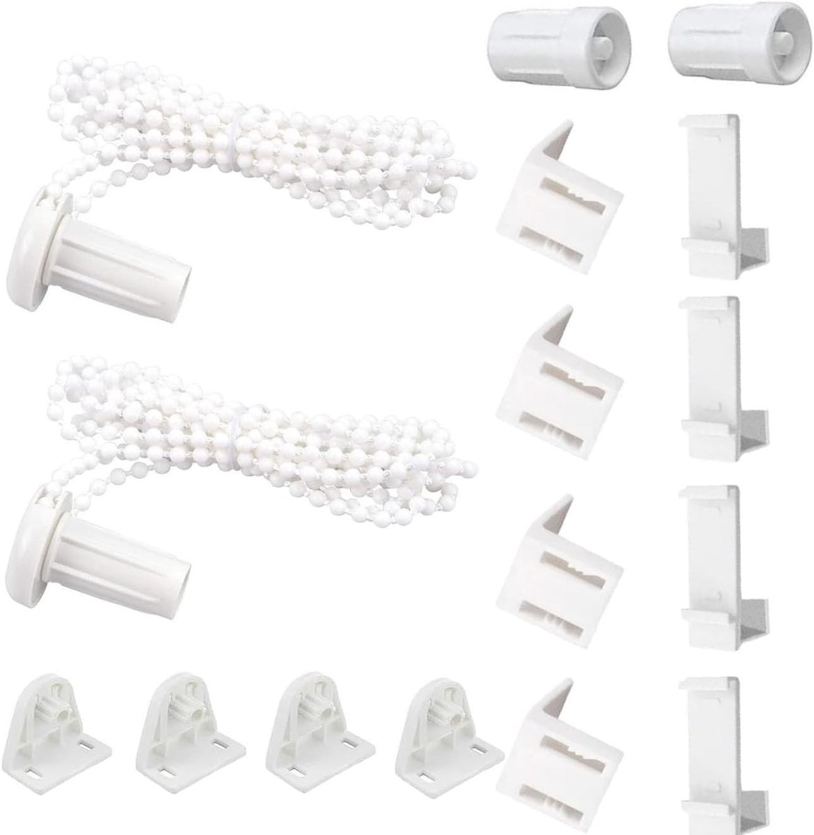 Reparatieset voor Rolgordijnen - Wit - 17 mm - Kunststof - Voor Verduisterings- en Dubbele Wielen