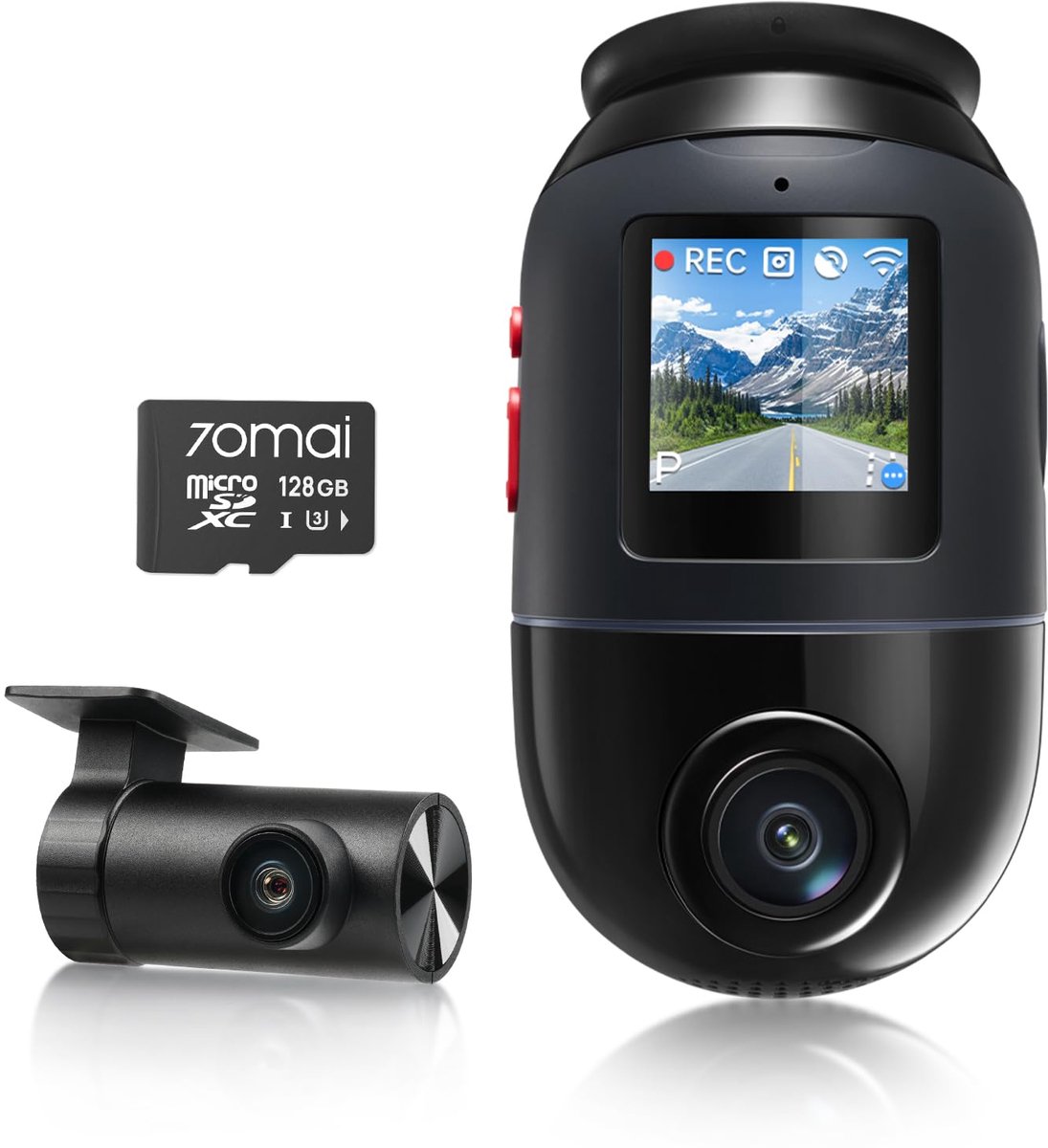 Dashcam 4K 360° auto camera met HDR nachtzicht WiFi GPS parkeermodus spraakbediening 512GB ondersteuning