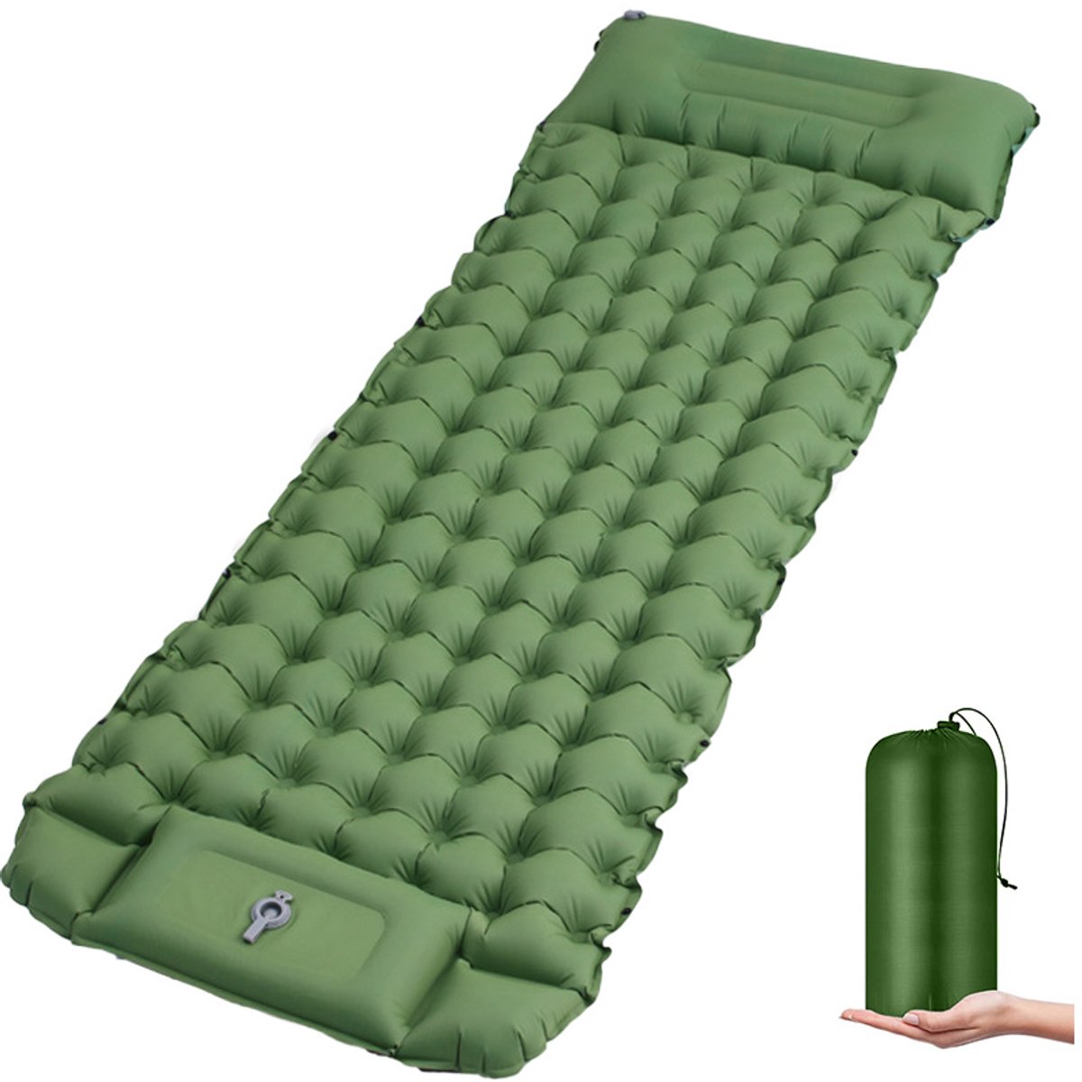 Zelfopblaasbaar kampeermatje – waterdicht opblaasbed – draagbaar matje – compact en licht slaapmatje, geschikt voor wandeltochten, het strand, de tent en trektochten (maximaal draagvermogen 200 kg)
