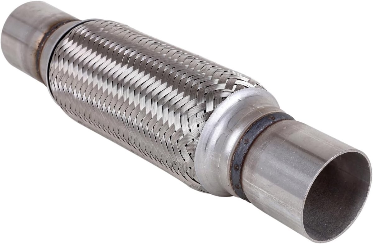 Universele Flexibele Uitlaatpijp 45mm×200mm, RVS Gevlochten Uitlaatpijp, Flexibele Verbinding voor Auto's, Duurzaam en Corrosiebestendig