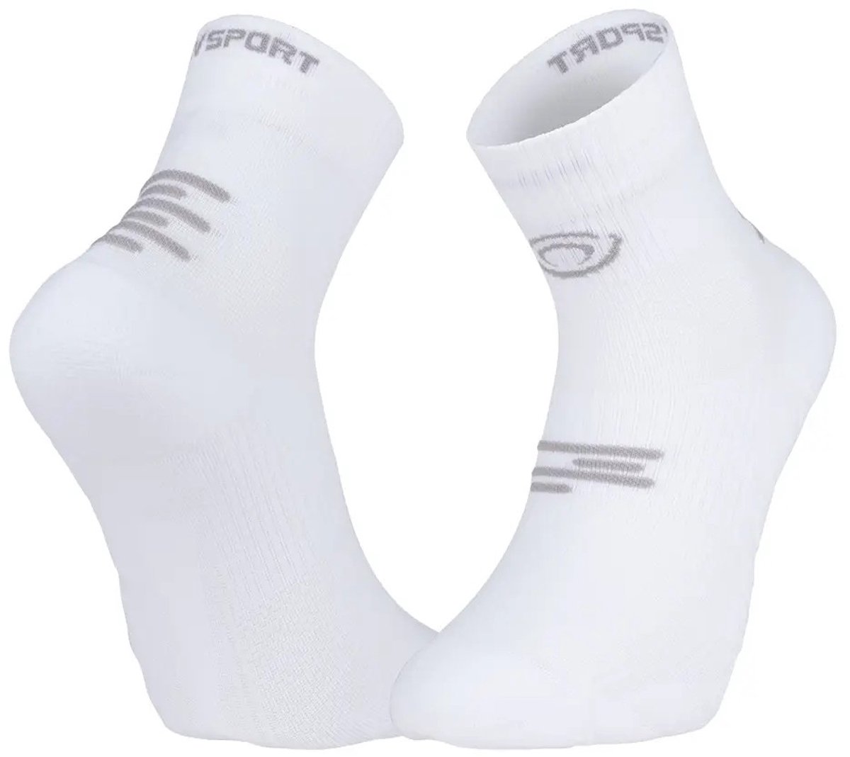 BV SPORT SOQUETTE RUN MARATHON 2 MID - Hardloopsokken - wit/grijs - 36-38