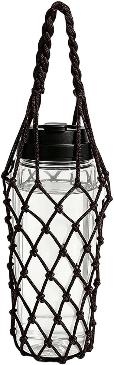 Waterfleshouder - Bekerhoes Net - Buitenactiviteiten - Geweven Ontwerp - 34 cm - Zwart