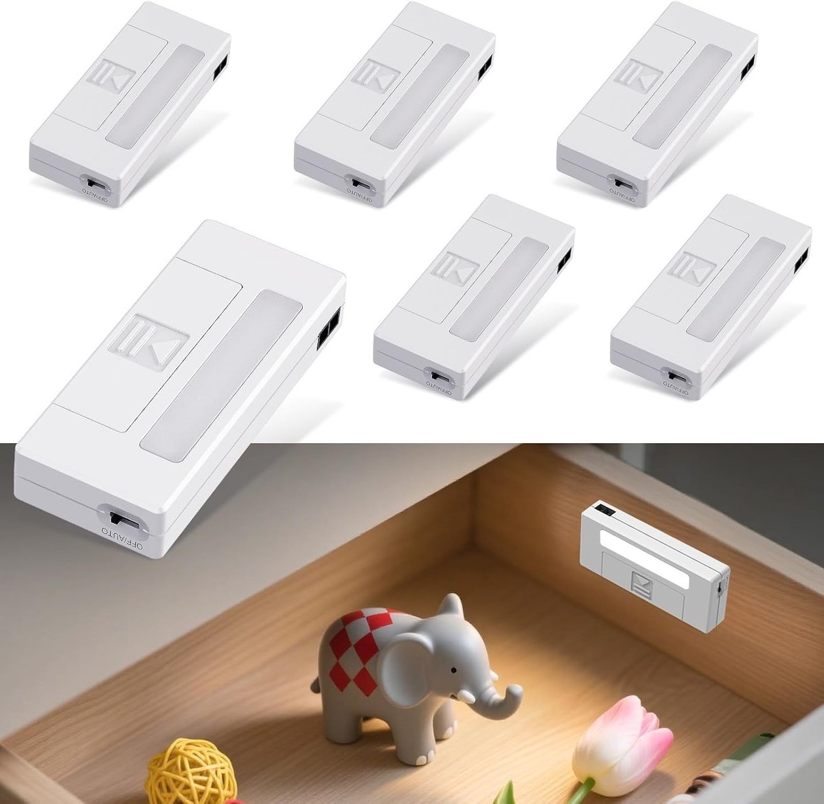 Kastlamp LED - Wit - Batterij - Met Deursensor - Voor Kasten en Lades
