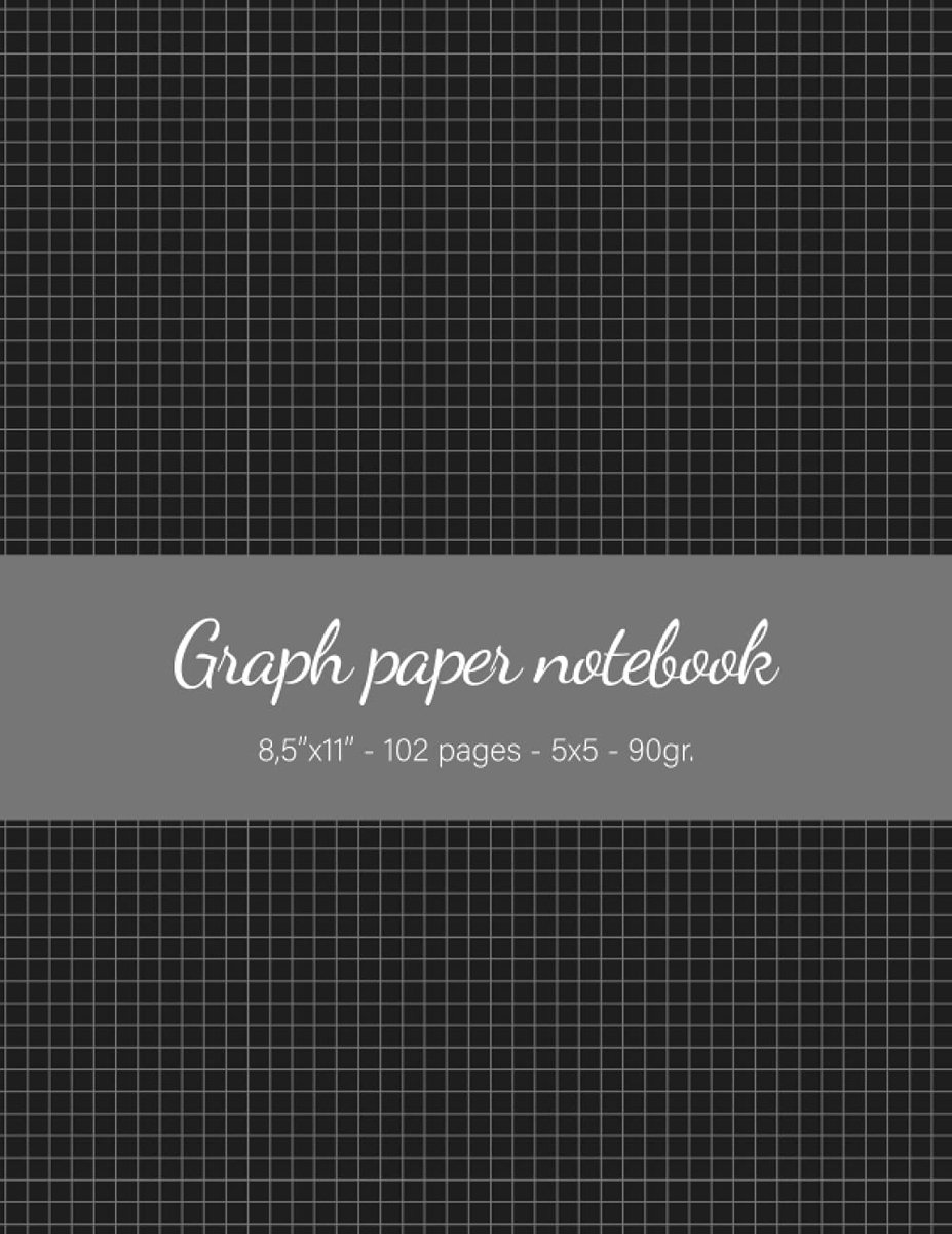 Graph Paper Notebook: 5x5 grid notebook for math, science or note writing. 102 pages, Large 8.5 "x11". (Graph Paper - ShopVlot