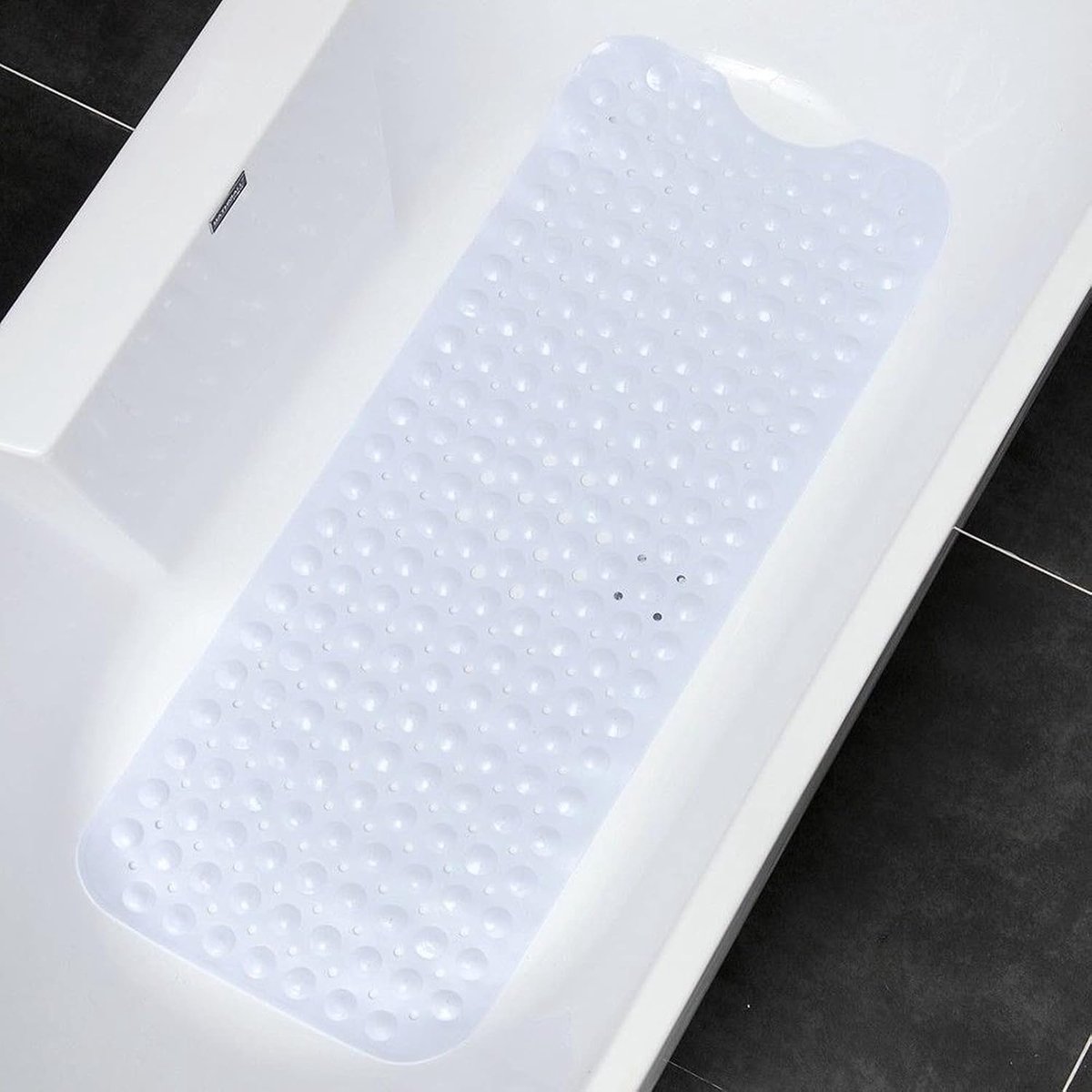 Badmat 100 x 40 cm - antislip - badmatten voor badkuip - 200 sterke zuignappen en afvoergaten - machinewasbare douchemat voor kinderen en ouderen (zwart)