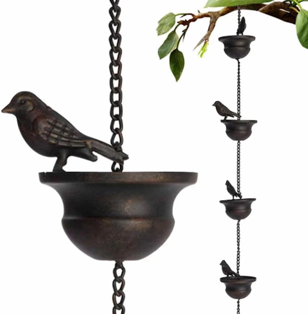 Elegante Metalen Regenketting voor Tuindecoratie - Fijne Afvoerketting als Functioneel Tuinornament - Duurzaam Ontwerp voor Gevel en Terras