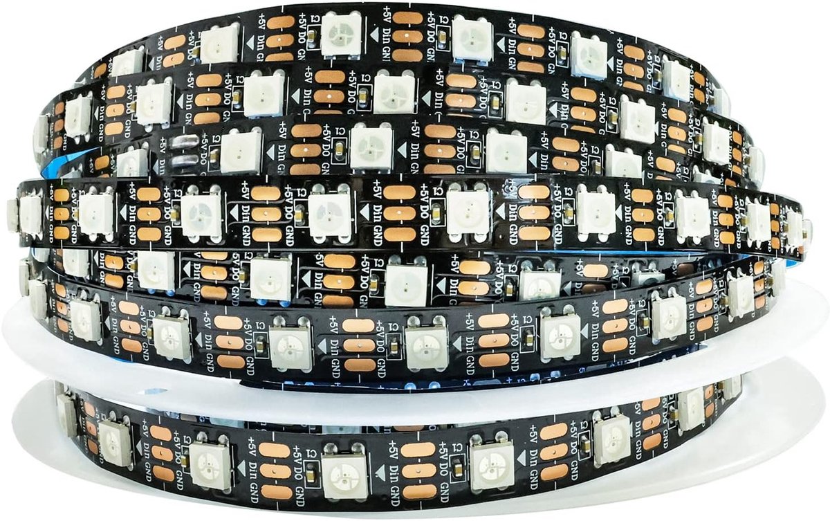 LED Strip Light 5V, RGB Pixel Strip 5m 5050 300 LEDs IP30 Flexibel Zwarte PCB Full Colour aanpasbare Smart lichtstrip voor Reclame Decoratie DIY Projecten