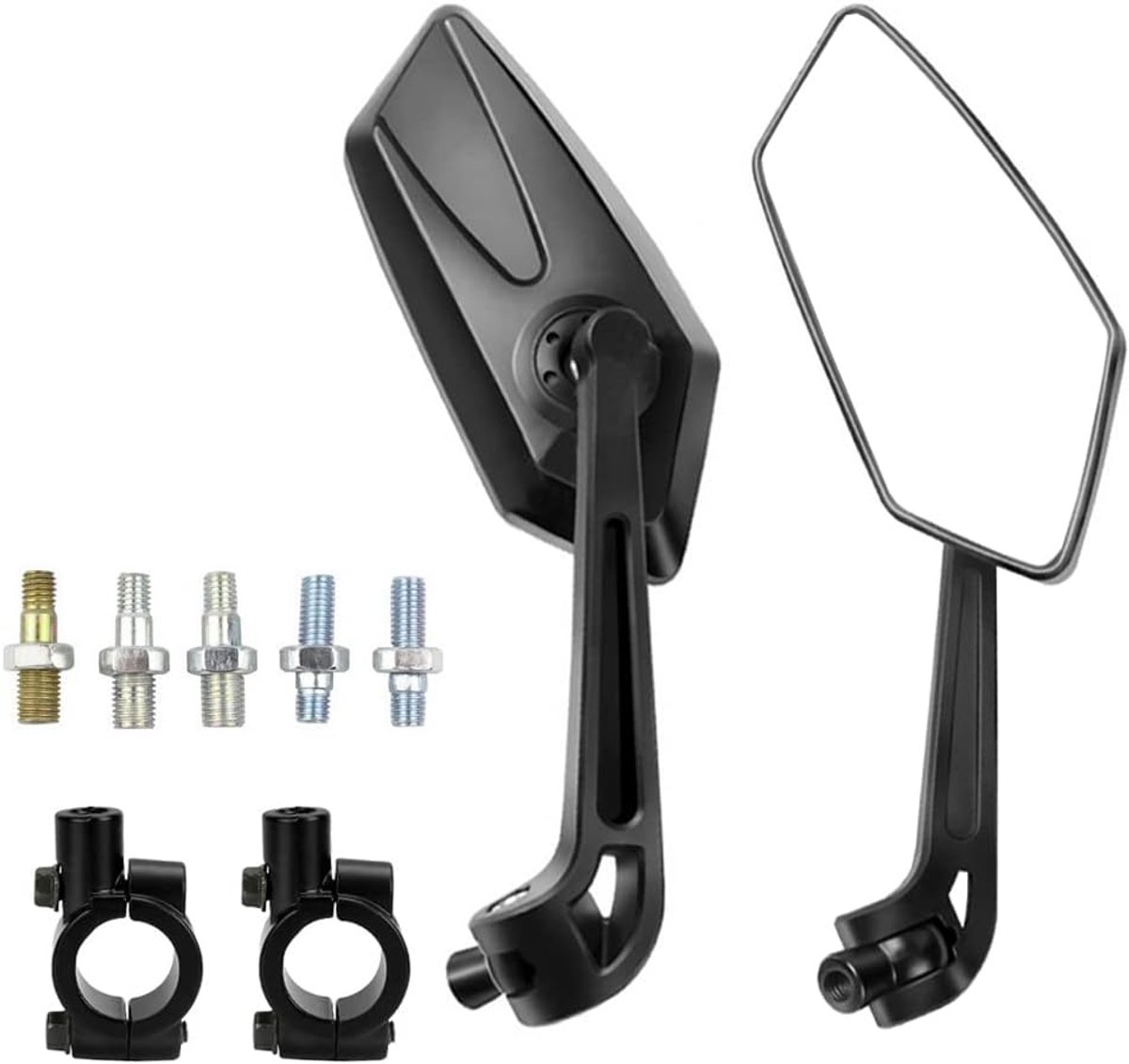 Motorfiets Achteruitkijkspiegel 7/8 Inch Motorfiets Zijspiegel 360 Graden Motorspiegel Anti-glare Aluminium Stuurspiegels Motorfietsspiegels met 7/8 inch Montage