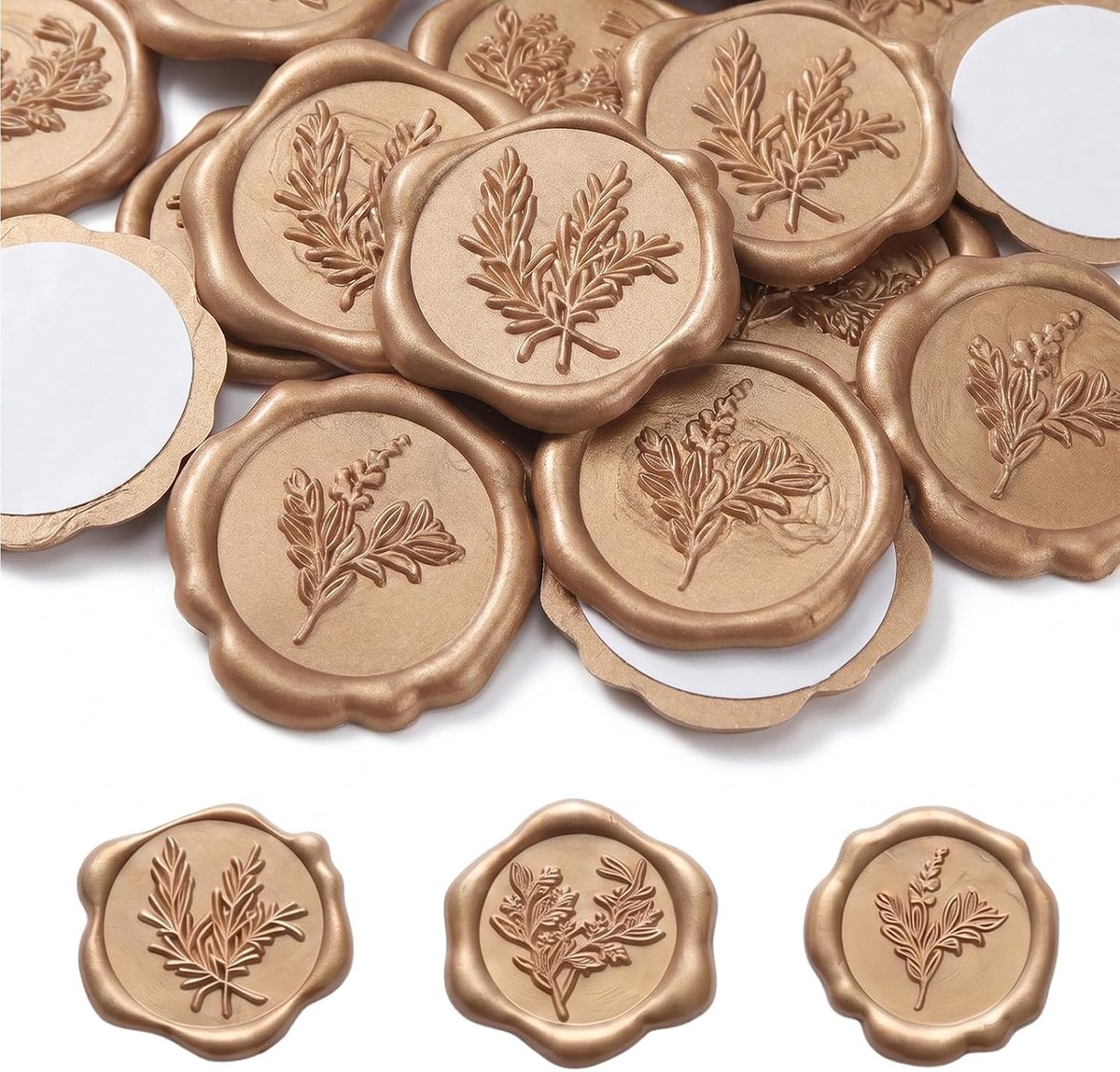 Zegelstickers in vintage stijl brons elegant bloemendesign zegelstickers bruiloft zelfklevende achterkant voor huwelijksuitnodigingen enveloppen en geschenkverpakkingen