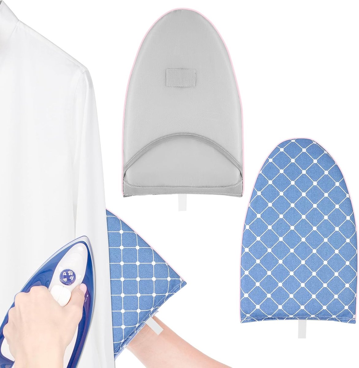 2 stuks strijkhandschoenen, stoomstrijkijzerhandschoen voor kleding met vingerlus, draagbaar, hittebestendig, waterdicht, stoombestendig, verbrandingsbestendig