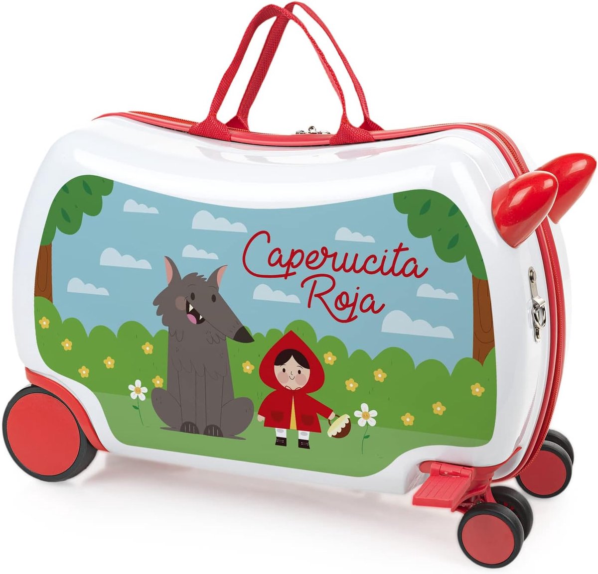 - Kids Ride On Luggage - Koffer Kind Voor Avontuurlijke Reizen, Kinder Koffer Met Functies, Kids Travel Suitcase & Kinderkoffer Trolley, Roodkapje