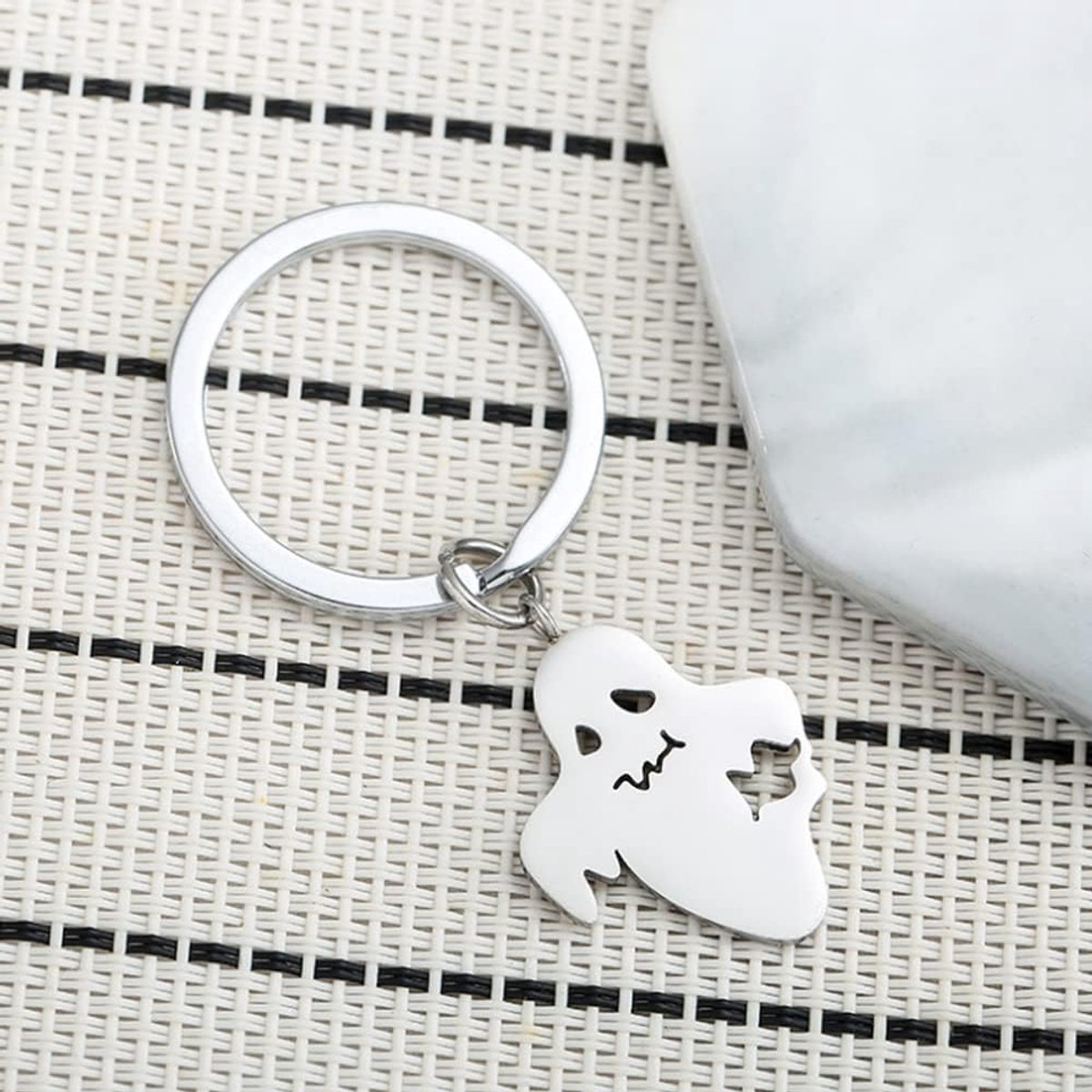 Sleutelhanger Ghost Hanger Sleutelhanger Zinklegering Sleutelhanger Metalen Sleutelhanger Sleutelhanger Gift voor Kerstmis en Verjaardag Zilver, Zilver, Eén maat